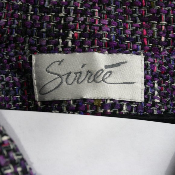 Vintage 80’s Soiree Rainbow Handwoven Silk Lined Knit Blazer SZ M EUC - Picture 6 of 7